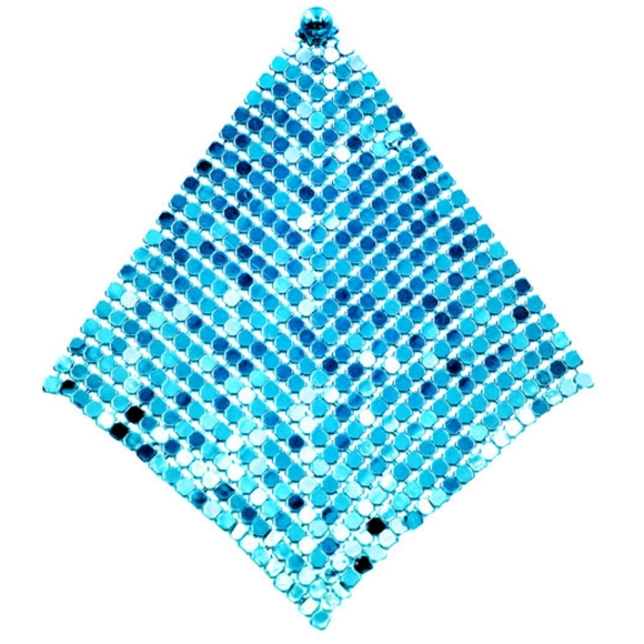 Blue Mesh Chain Dangle Earrings Drop Metal Cute Beautiful Statement Accessory - Picture 6 of 8